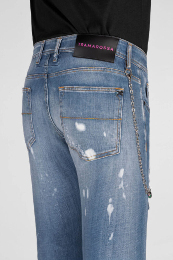 Sartoria Tramarossa JEANS 1980 SLIM IN DENIM STRETCH BLU MEDIO Nuova