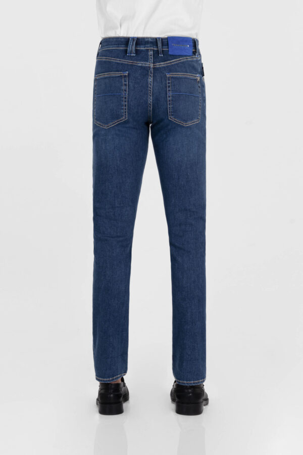Sartoria Tramarossa JEANS LEONARDO ZIP SS SLIM IN DENIM CON STAMPA INTERNA BLU SCURO 2025