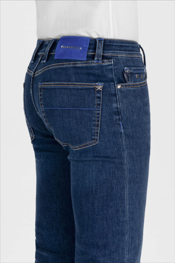 Sartoria Tramarossa JEANS LEONARDO ZIP SS SLIM IN DENIM CON STAMPA INTERNA BLU SCURO 2025