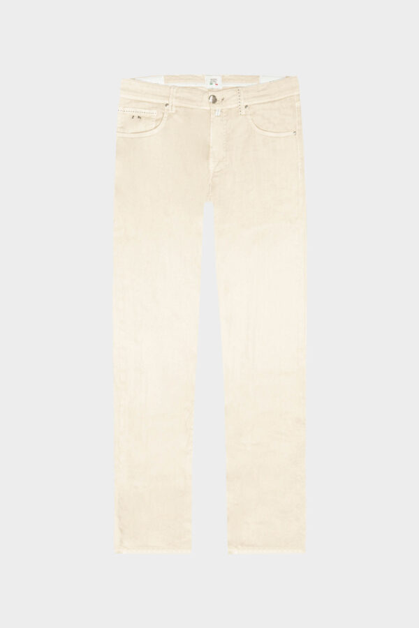 Sartoria Tramarossa JEANS MICHELANGELO REGULAR IN DENIM LINO BEIGE Offerte giornaliere