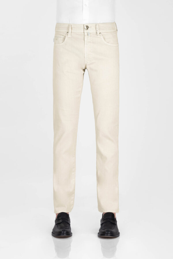 Sartoria Tramarossa JEANS MICHELANGELO REGULAR IN DENIM LINO BEIGE Offerte giornaliere