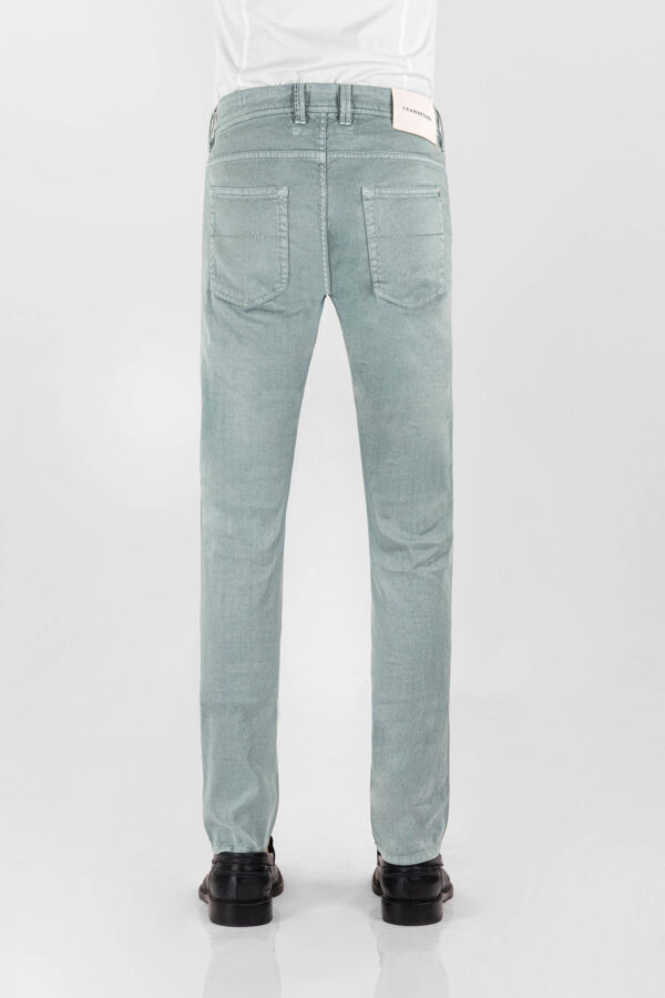 Sartoria Tramarossa PANTALONE LEONARDO BUTTONS REGULAR IN LINO VERDE Qualità Garantita