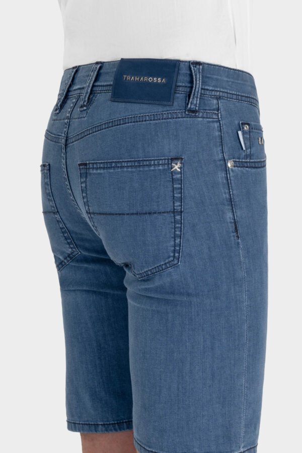Sartoria Tramarossa JEANS ASCANIO CORTO IN DENIM SUPER LEGGERO BLU MEDIO Negozi Online