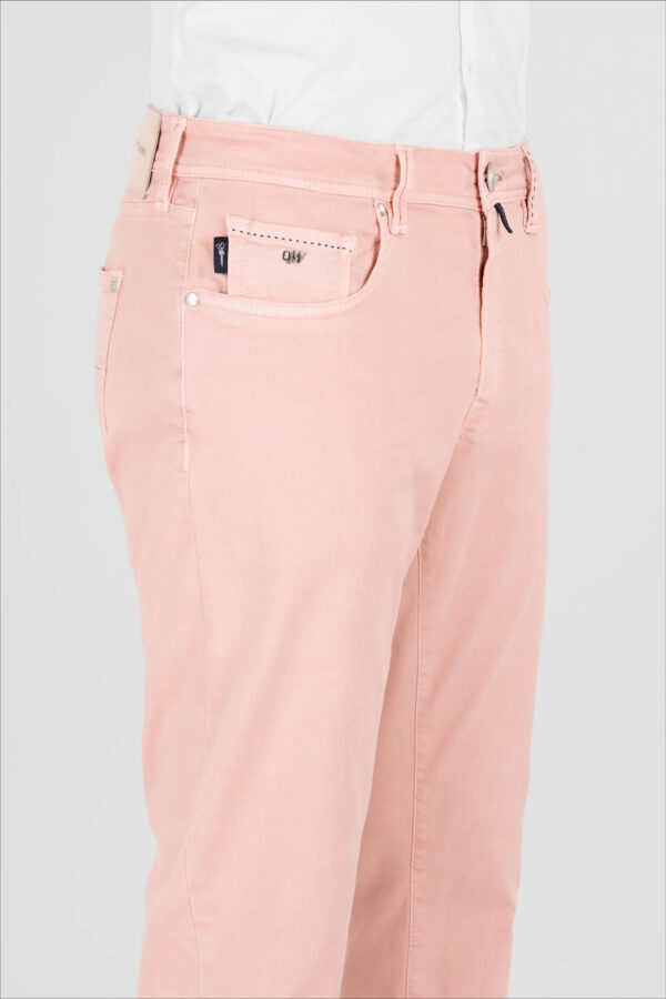 Sartoria Tramarossa PANTALONE MICHELANGELO ZIP SS REGULAR IN GABARDINA DI COTONE STRETCH ROSA Acquista Ora