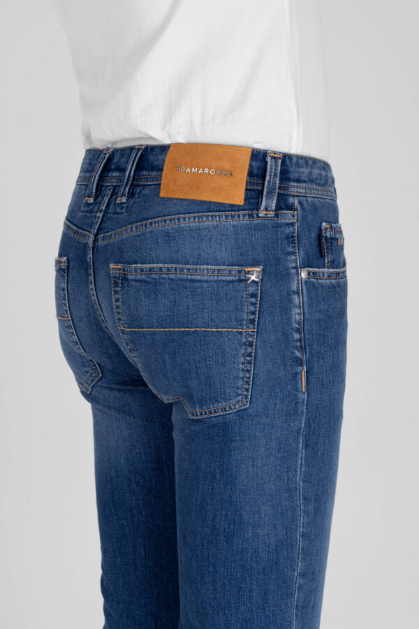 Sartoria Tramarossa JEANS LEONARDO BUTTONS REGULAR IN DENIM BLU MEDIO Promozione Limitata