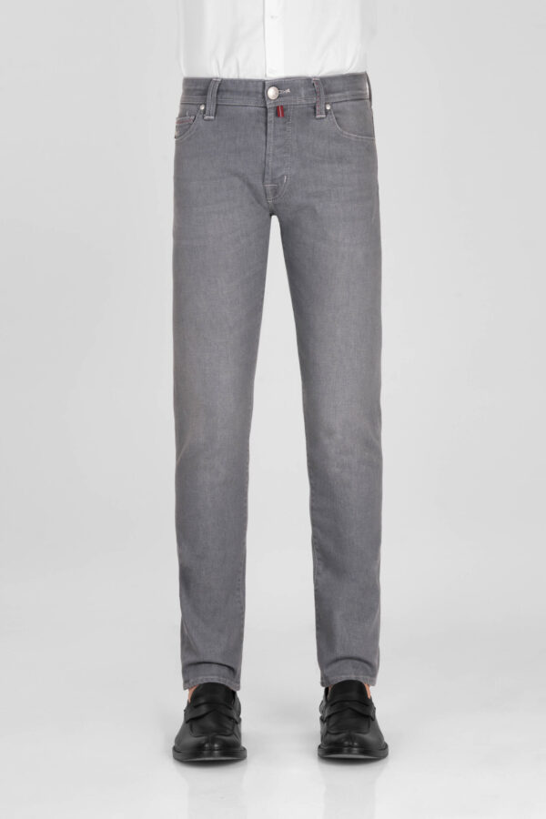 Sartoria Tramarossa JEANS LEONARDO BUTTONS REGULAR IN DENIM GRIGIO Affare Del Giorno