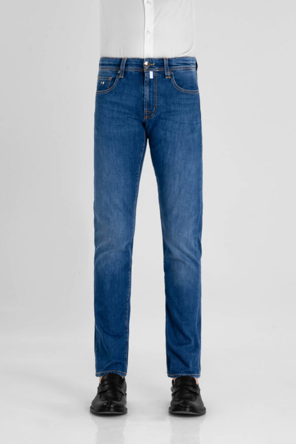 Sartoria Tramarossa JEANS MICHELANGELO ZIP REGULAR IN DENIM LEGGERO BLU MEDIO Novità
