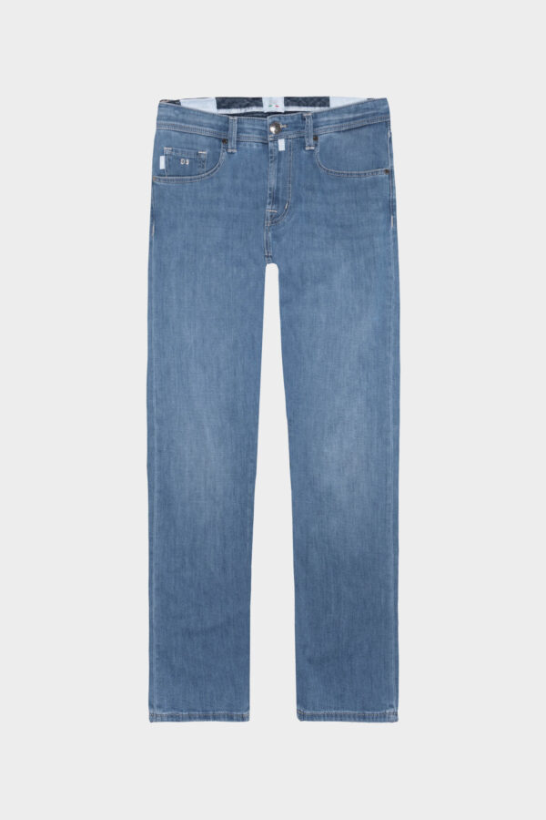 Sartoria Tramarossa JEANS MICHELANGELO ZIP REGULAR IN DENIM LEGGERO BLU CHIARO Presa