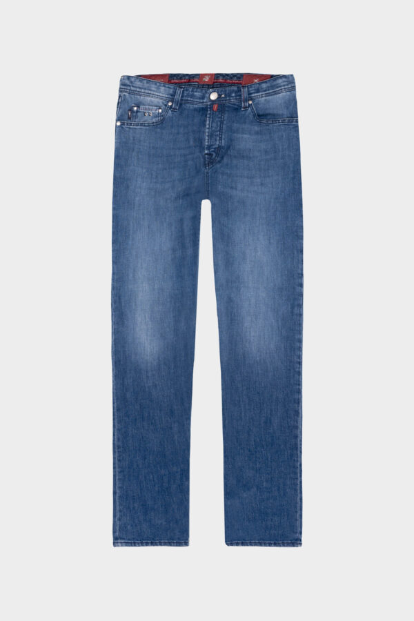Sartoria Tramarossa JEANS MICHELANGELO ZIP REGULAR IN DENIM BLU MEDIO Sconto