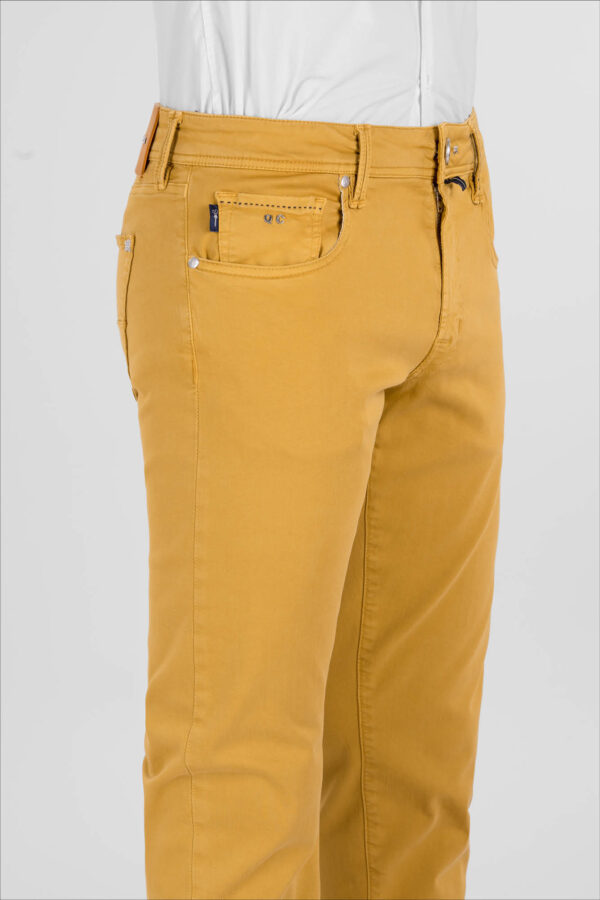 Sartoria Tramarossa PANTALONE LEONARDO ZIP SS SLIM IN GABARDINA DI COTONE STRETCH GIALLO Discount Store per i nuovi prodotti