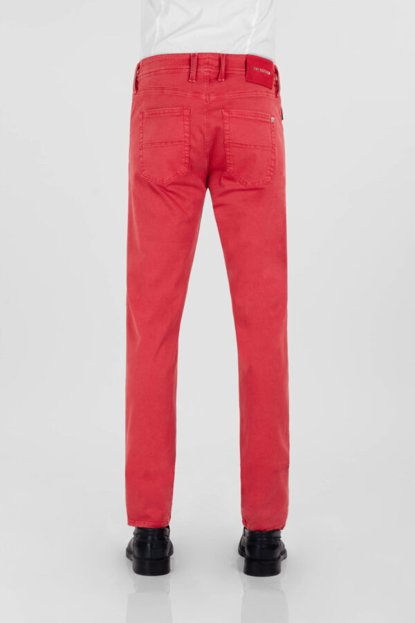 Sartoria Tramarossa PANTALONE LEONARDO ZIP SS SLIM IN GABARDINA DI COTONE STRETCH ROSSO Solo un giorno rimasto