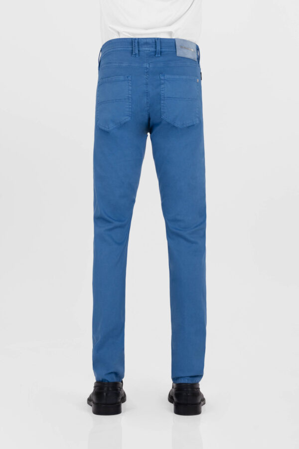 Sartoria Tramarossa PANTALONE LEONARDO ZIP SS SLIM IN GABARDINA DI COTONE STRETCH BLU MEDIO 50% di sconto con spedizione gratuita