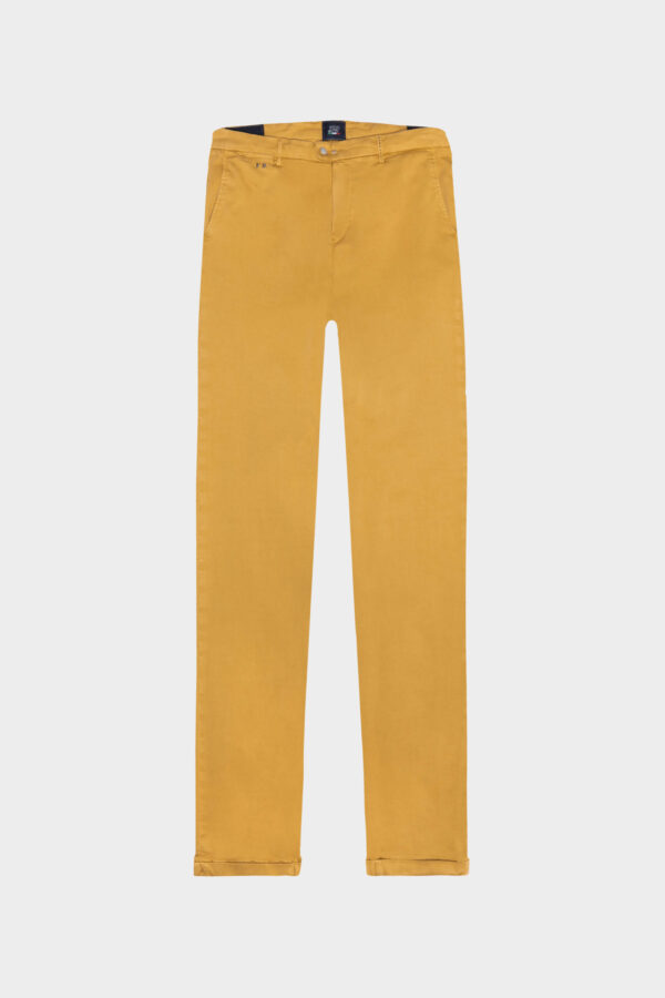 Sartoria Tramarossa PANTALONE LUIS SLIM IN GABARDINA LEGGERA DI COTONE STRETCH GIALLO Officina
