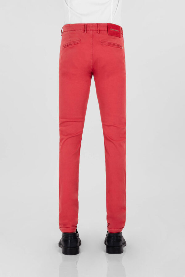 Sartoria Tramarossa PANTALONE LUIS SLIM IN GABARDINA LEGGERA DI COTONE STRETCH ROSSO Limitato a 3 giorni