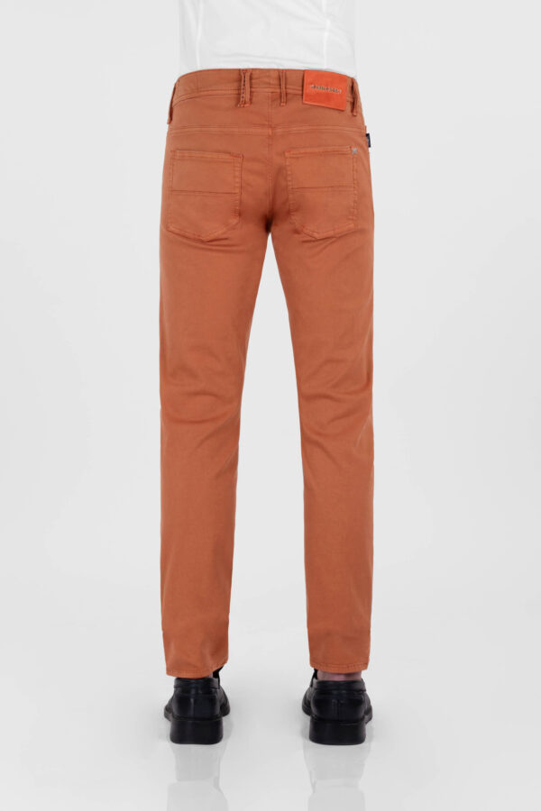 Sartoria Tramarossa PANTALONE MICHELANGELO ZIP SS REGULAR IN GABARDINA DI COTONE STRETCH ARANCIONE In vendita