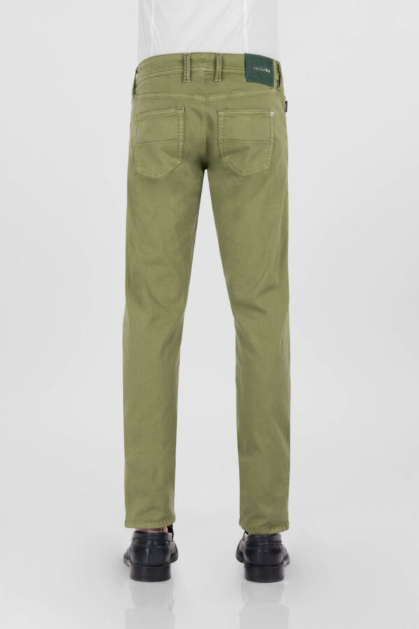 Sartoria Tramarossa PANTALONE MICHELANGELO ZIP SS REGULAR IN GABARDINA DI COTONE STRETCH VERDE Duty-free