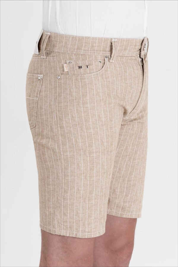 Sartoria Tramarossa PANTALONE ASCANIO CORTO IN DENIM STAMPATO BEIGE 50% di sconto per tempo limitato