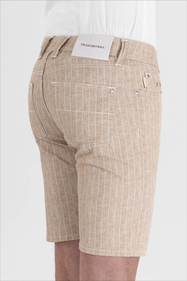 Sartoria Tramarossa PANTALONE ASCANIO CORTO IN DENIM STAMPATO BEIGE 50% di sconto per tempo limitato