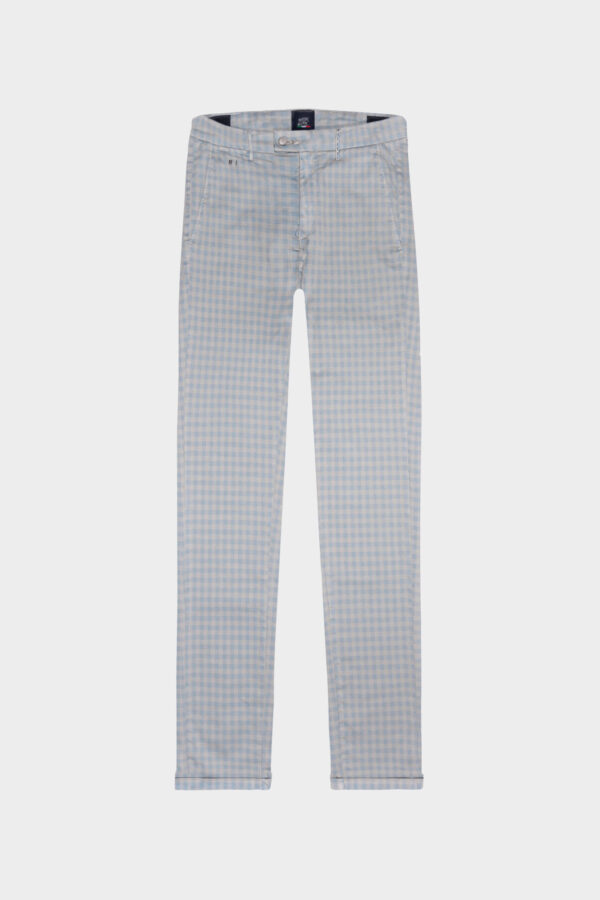 Sartoria Tramarossa PANTALONE LUIS SLIM IN GABARDINA LEGGERA DI COTONE CON STAMPA ESTERNA STRETCH GRIGIO Italy