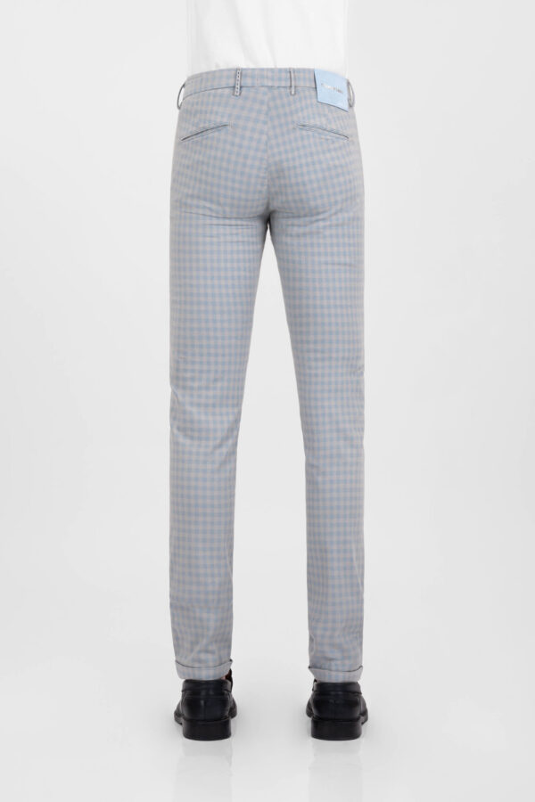 Sartoria Tramarossa PANTALONE LUIS SLIM IN GABARDINA LEGGERA DI COTONE CON STAMPA ESTERNA STRETCH GRIGIO Italy