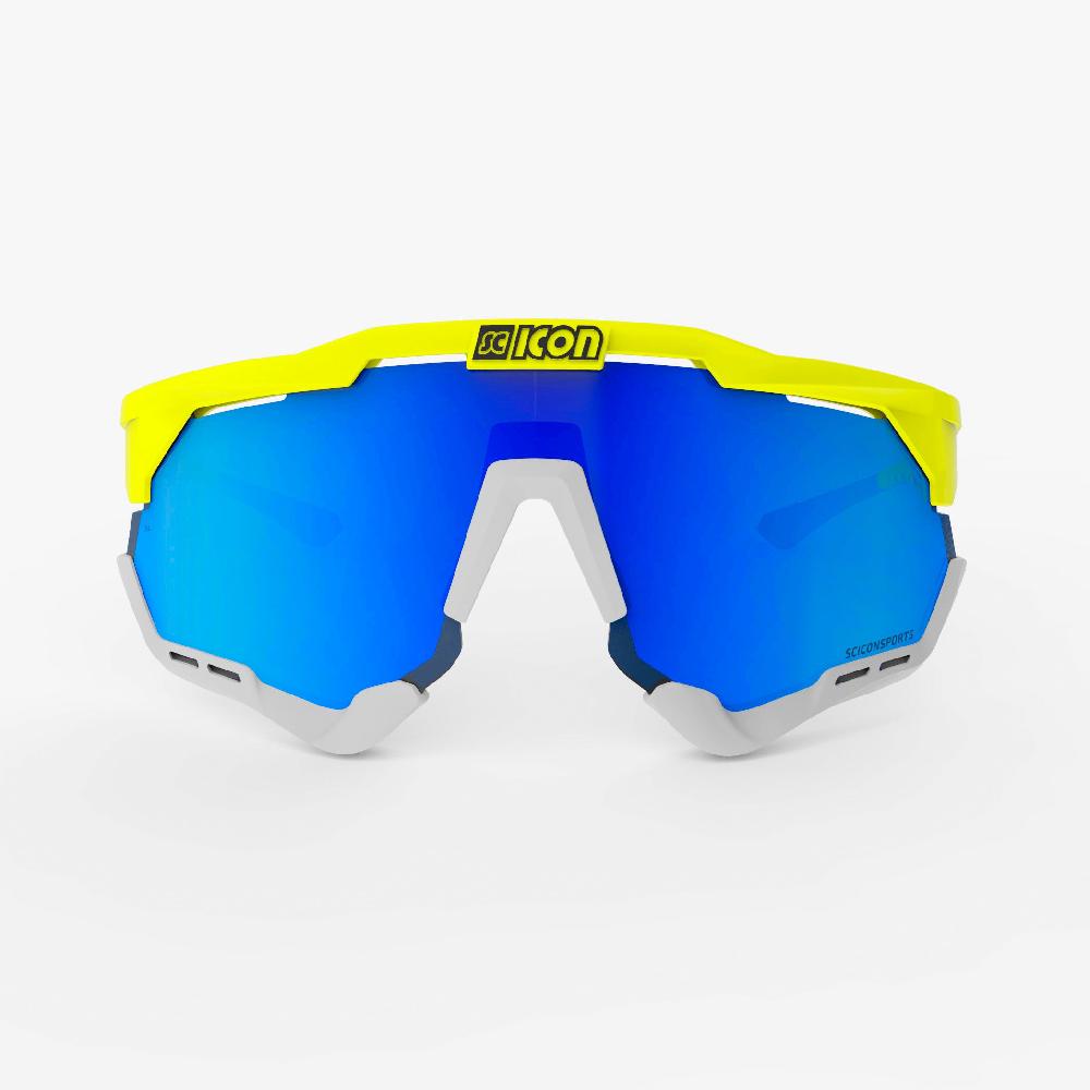 Scicon Aeroshade XL Occhiali Ciclismo Giallo Fluo/Blu 2025