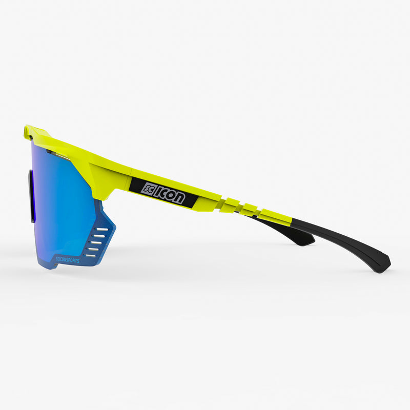 Scicon Aeroshade Kunken Occhiali Ciclismo Giallo Fluo/Blu Italy