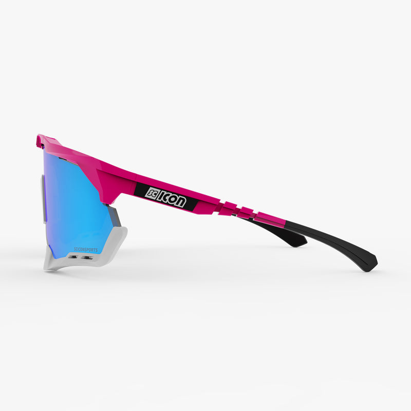 Scicon Aeroshade XL Occhiali Ciclismo Rosa Fluo/Blu Pezzi Unici
