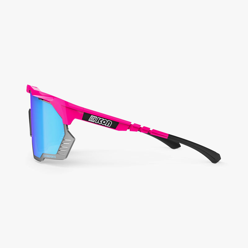 Scicon Aeroshade Kunken Occhiali Ciclismo Rosa Fluo/Blu Soddisfazione Garantita