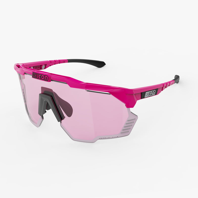 Scicon Aeroshade Kunken Occhiali Ciclismo Rosa Fluo/Blu Soddisfazione Garantita