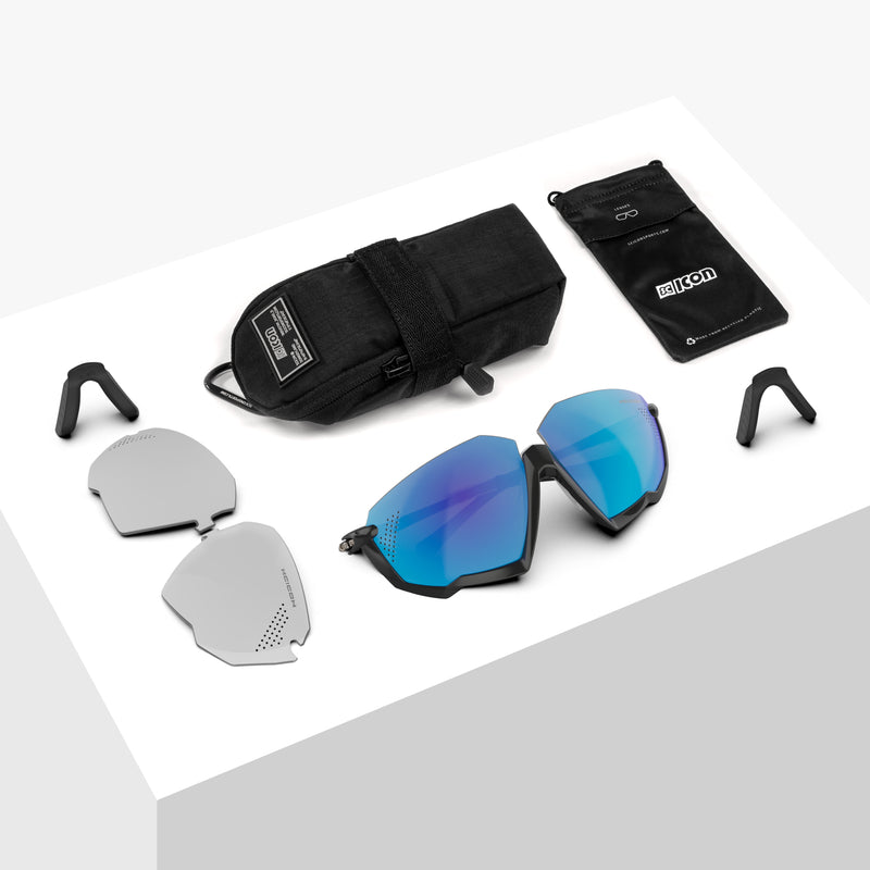 Scicon Aerojet Occhiali Ciclismo Nero/Blu Spedizione Gratuita