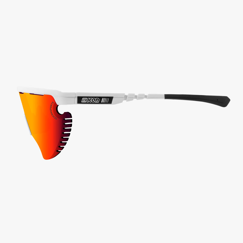 Scicon Occhiali Sportivi Aerowing Lamon Bianchi/Lente Rossa Specchiata Italy