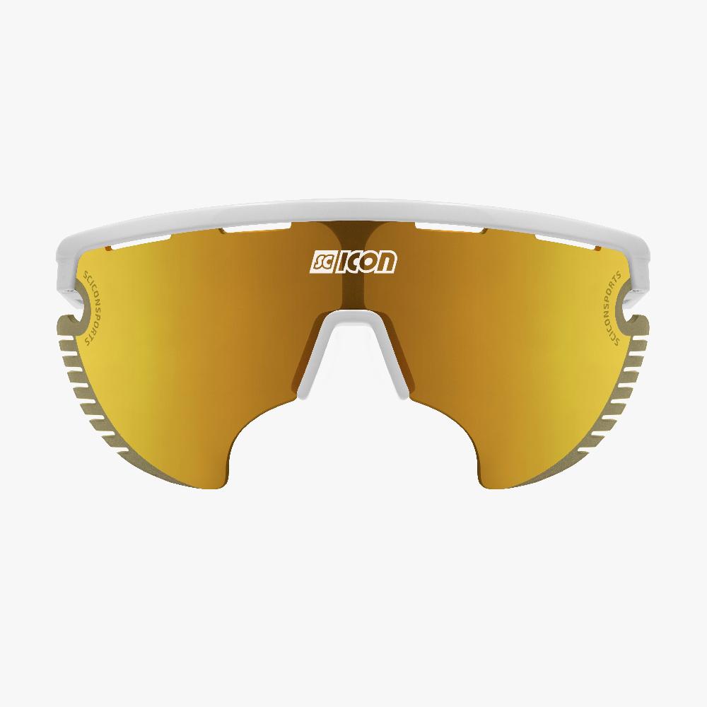 Scicon Occhiali Sportivi Aerowing Lamon Bianchi/Lente Bronzo Specchiata Qualità