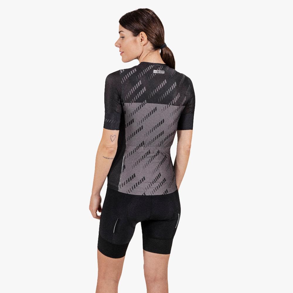 Scicon Maglia Ciclismo Donna X-Over Reflex Nera Vendita Calda