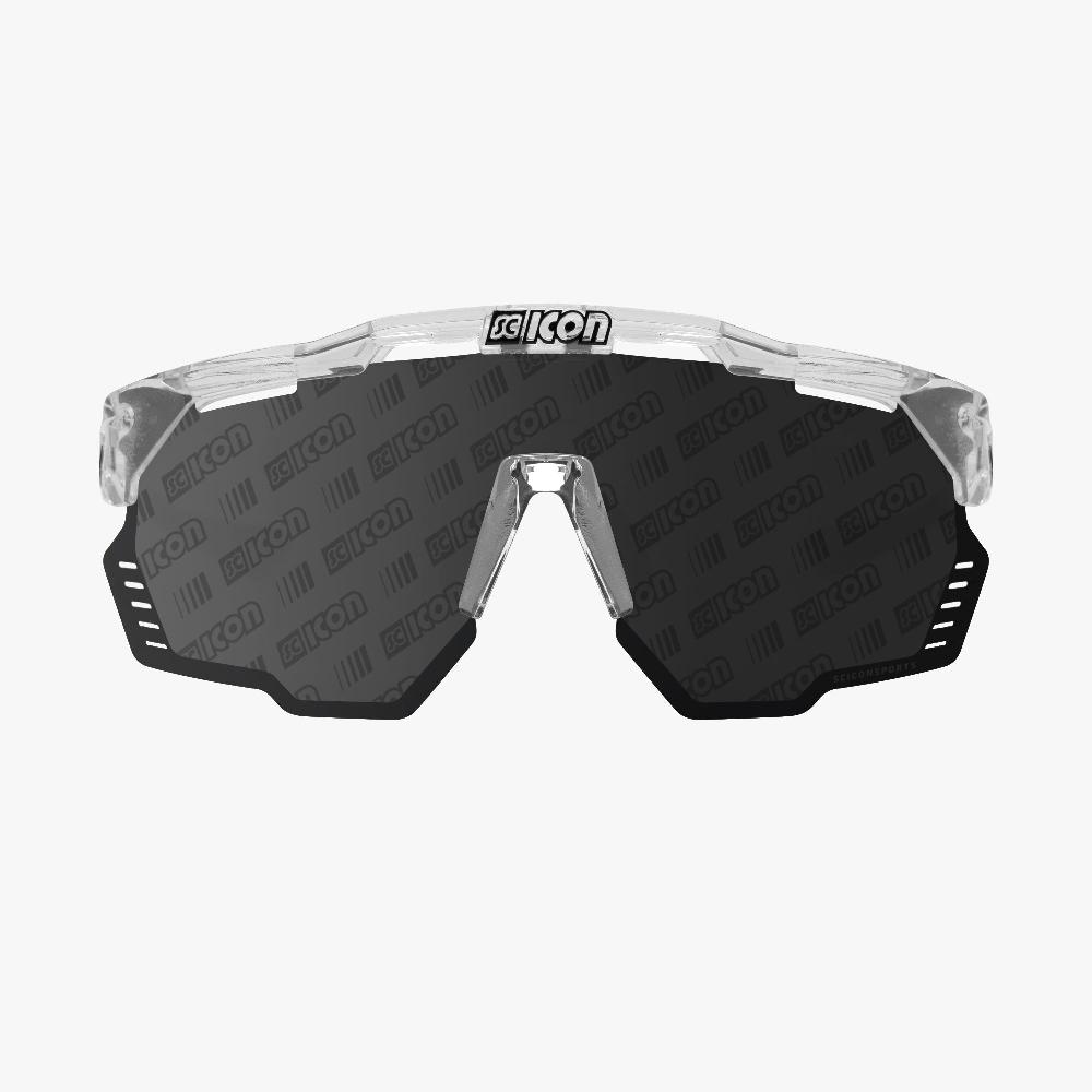 Scicon Occhiali Sportivi Aeroshade Kunken Cristallo/Lenti Argento Nuova
