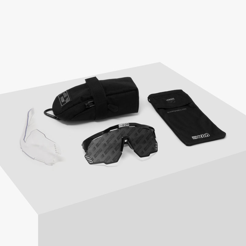 Scicon Occhiali Sportivi Aeroshade Kunken Cristallo/Lenti Argento Nuova