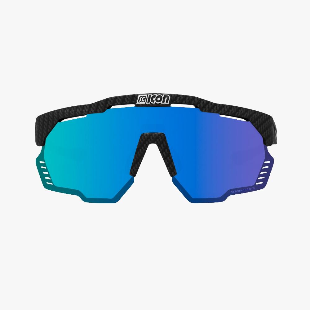 Scicon Aeroshade Kunken Occhiali Ciclismo Carbon Opaco/Blu Prezzo Ridotto