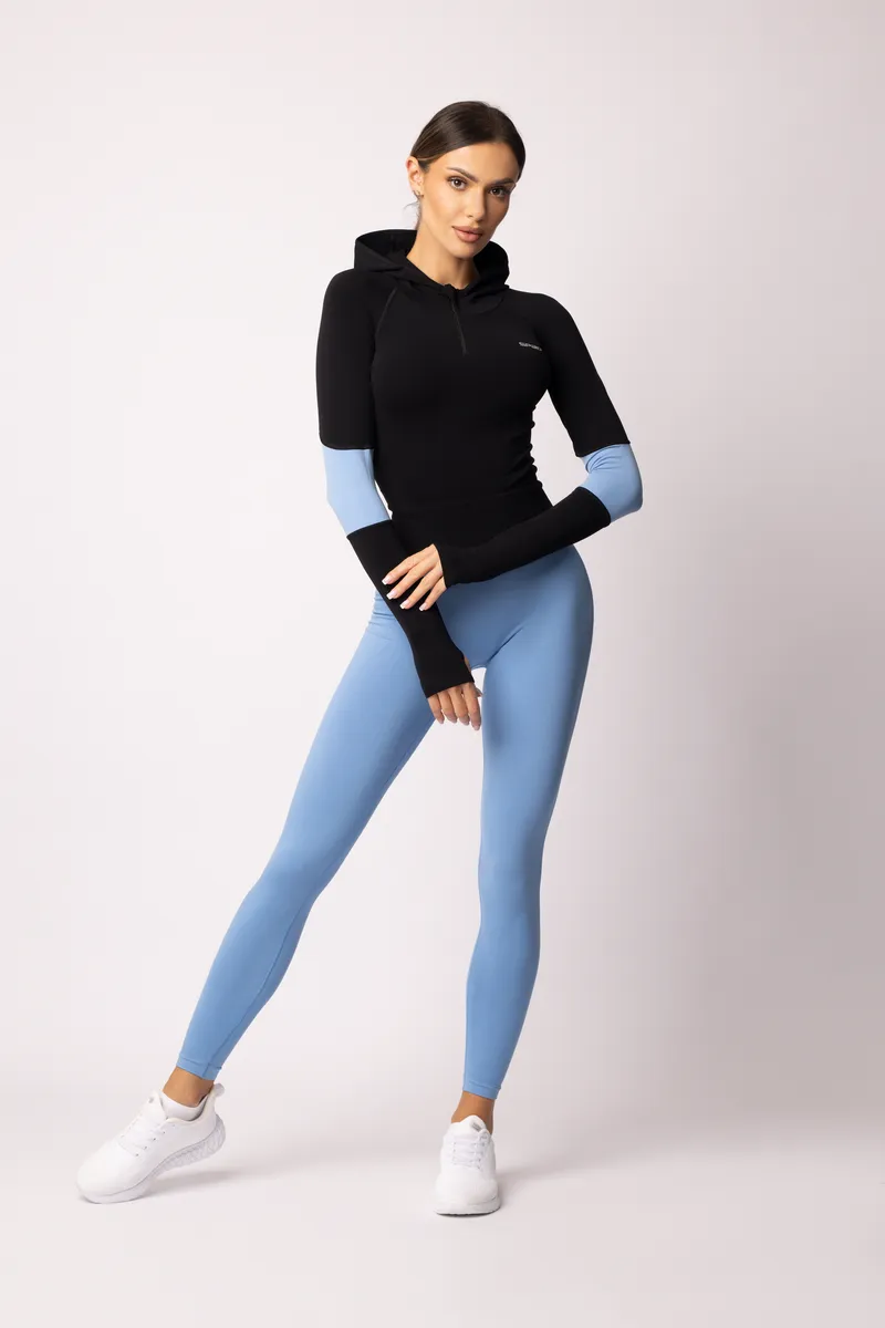 Spaio SPAIO FELPA ADAPT – DOUBLE COLOUR LINCHEN BLUE/BLACK In Linea
