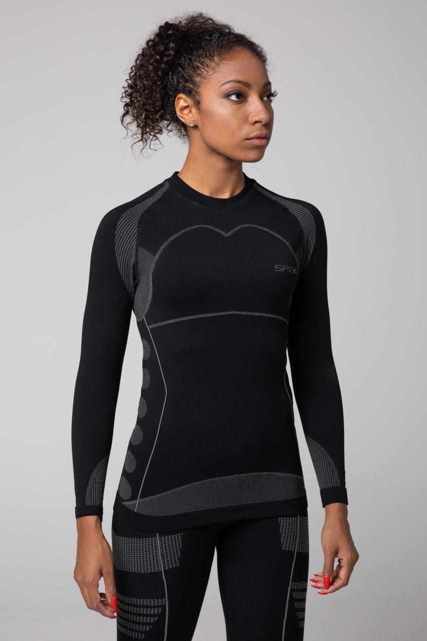 Spaio SPAIO MAGLIETTA TERMOATTIVA CON MANICHE LUNGHE THERMO-EVO DONNA NERO/GRIGIO Negozi Online