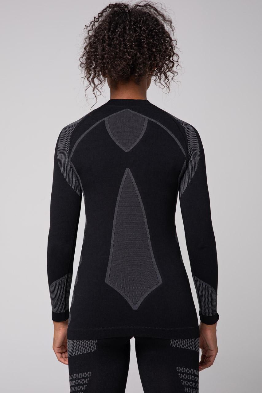 Spaio SPAIO MAGLIETTA TERMOATTIVA CON MANICHE LUNGHE THERMO-EVO DONNA NERO/GRIGIO Negozi Online
