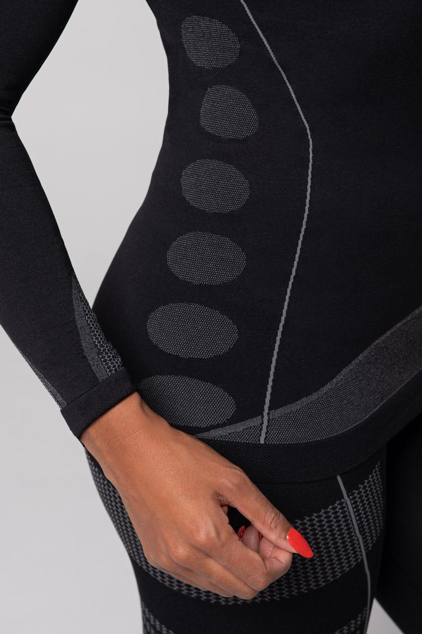 Spaio SPAIO MAGLIETTA TERMOATTIVA CON MANICHE LUNGHE THERMO-EVO DONNA NERO/GRIGIO Negozi Online