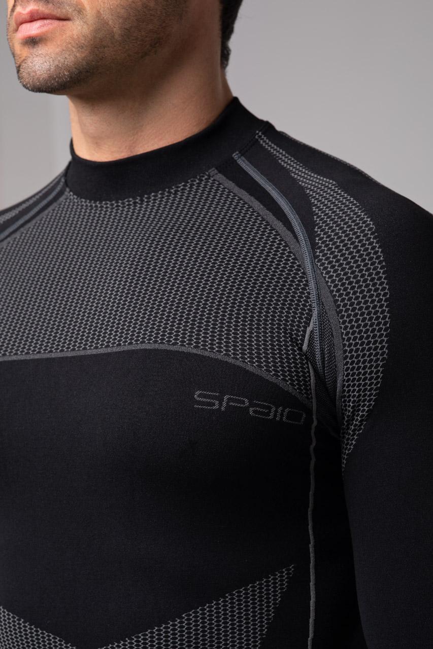 Spaio SPAIO MAGLIETTA TERMOATTIVA CON MANICHE LUNGHE THERMO-EVO UOMO NERO/GRIGIO In Vendita