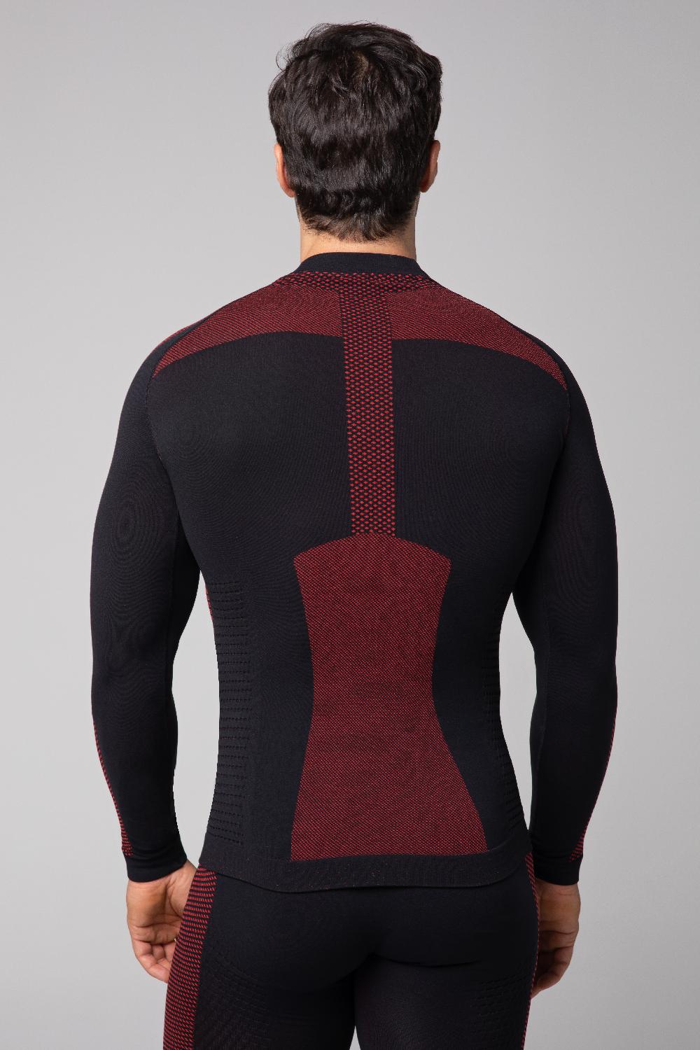 Spaio SPAIO MAGLIA M/L TERMOATTIVA "FIERCE" NERO/ROSSO Vendita Calda