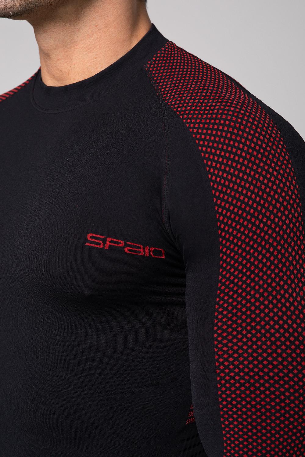 Spaio SPAIO MAGLIA M/L TERMOATTIVA "FIERCE" NERO/ROSSO Vendita Calda