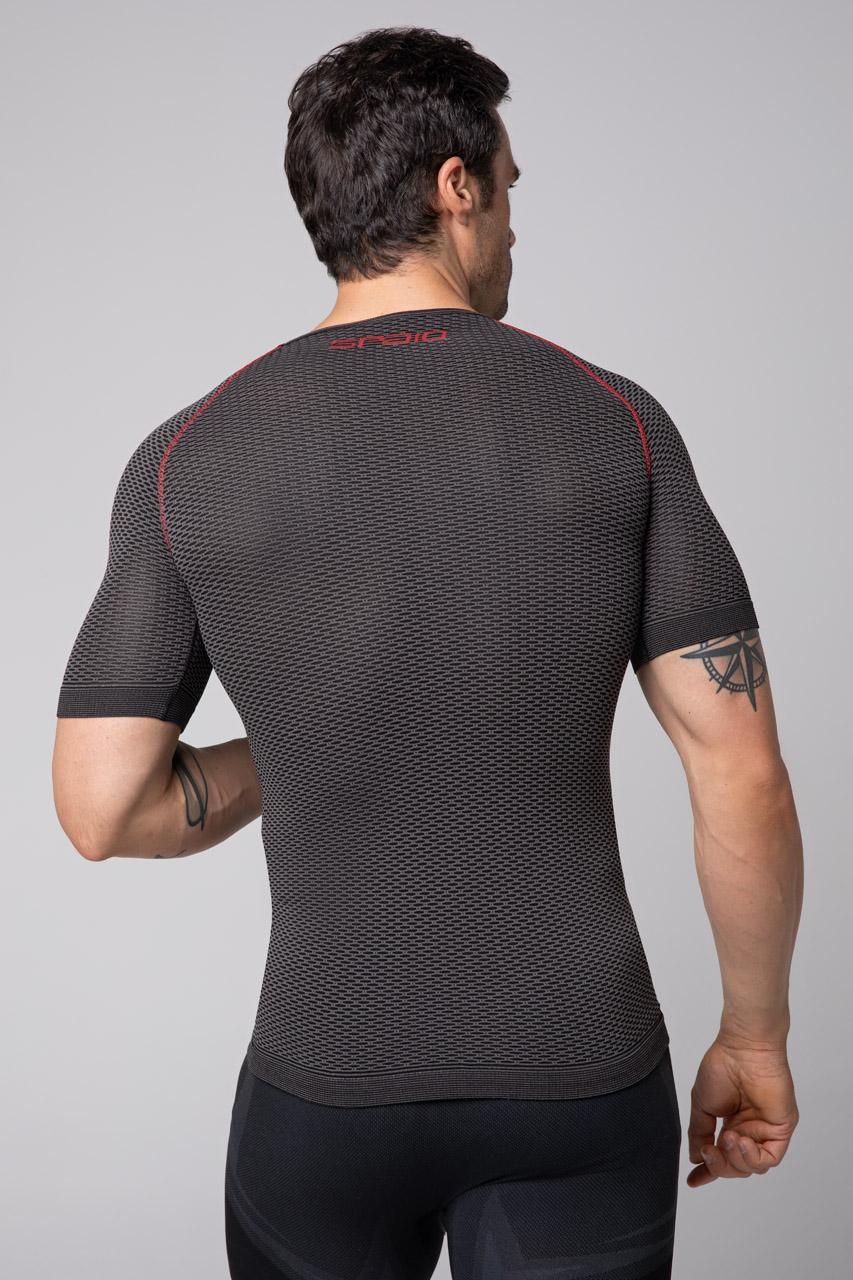 Spaio SPAIO CAMICIA TERMOATTIVA CON MANICHE CORTE BREATH NERO/GRIGIO Nuova