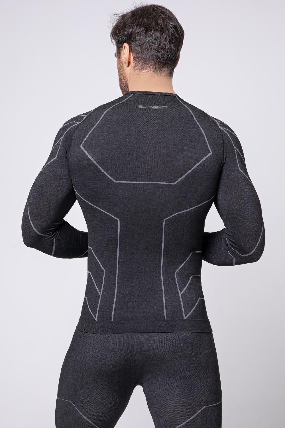 Spaio SPAIO MAGLIETTA CON MANICHE LUNGHE "RAPID" UOMO NERO/GRIGIO 50% di sconto per tempo limitato
