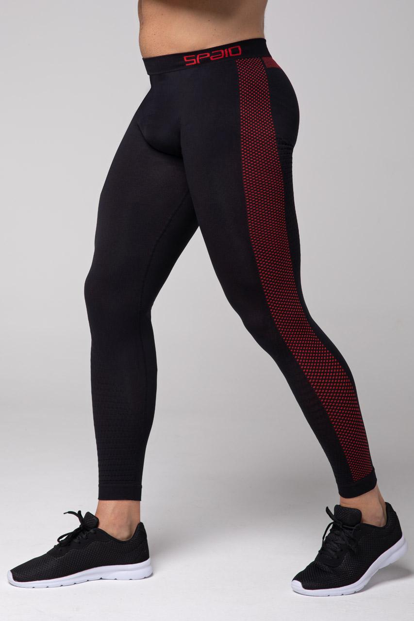 Spaio SPAIO LEGGINGS TERMOATTIVI "FIERCE" NERO/ROSSO Sottocosto