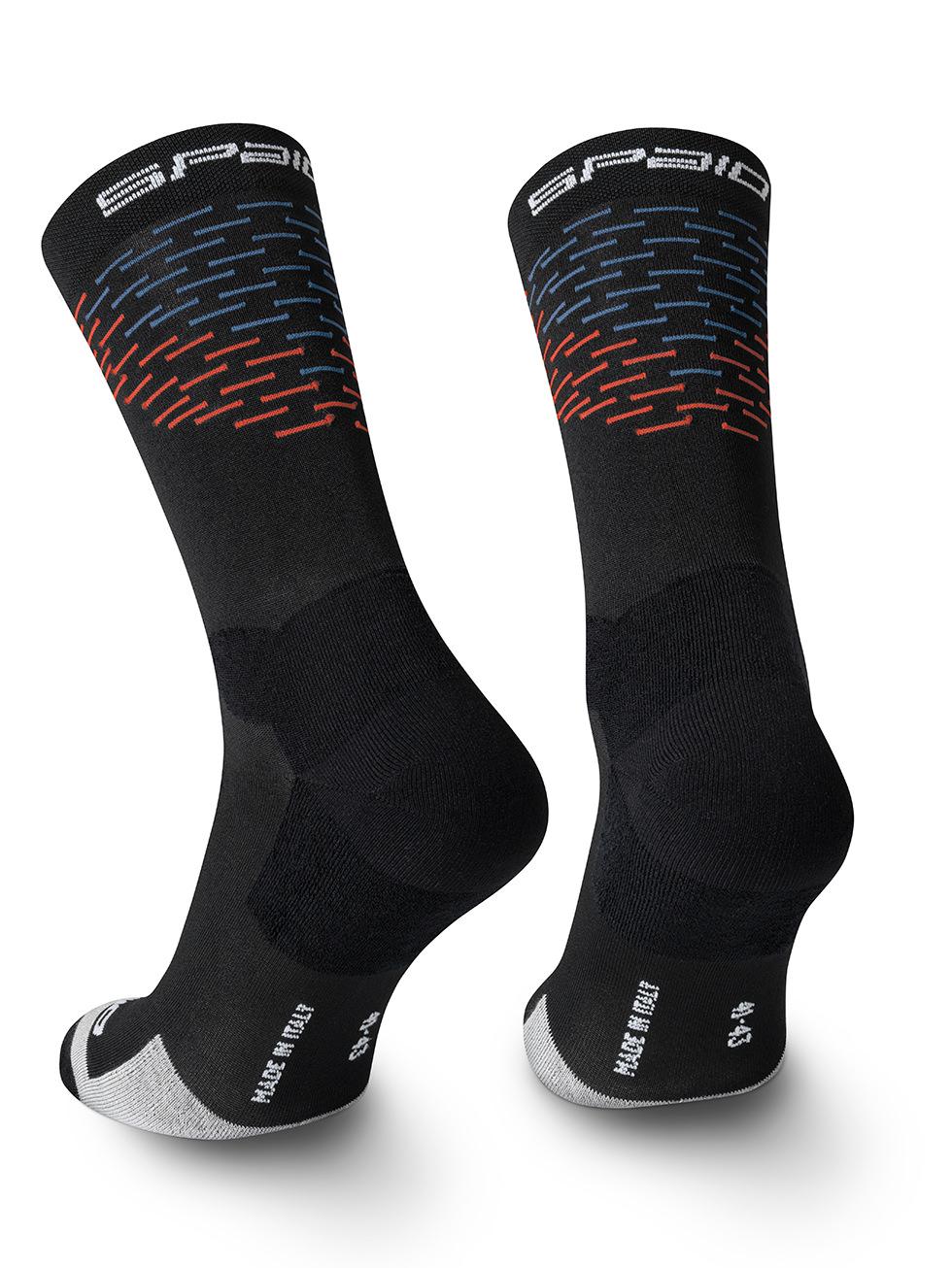 Spaio SPAIO CALZINI DA TREKKING MERINO BLACK/ORANGE/BLUE Presa