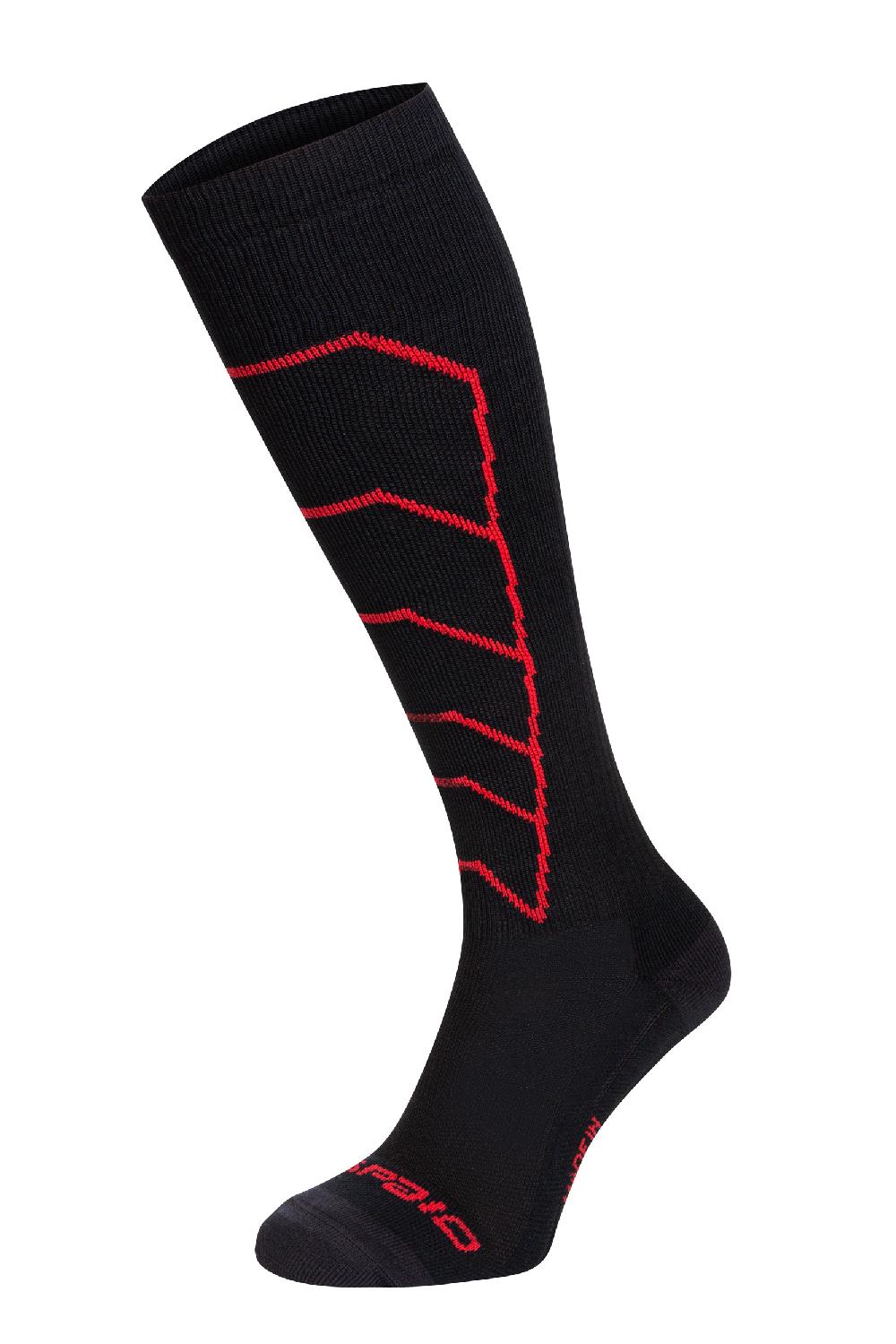 Spaio CALZE LUNGHE A COMPRESSIONE "RAPID" NERO/ROSSO Offerta Giorno del Papà