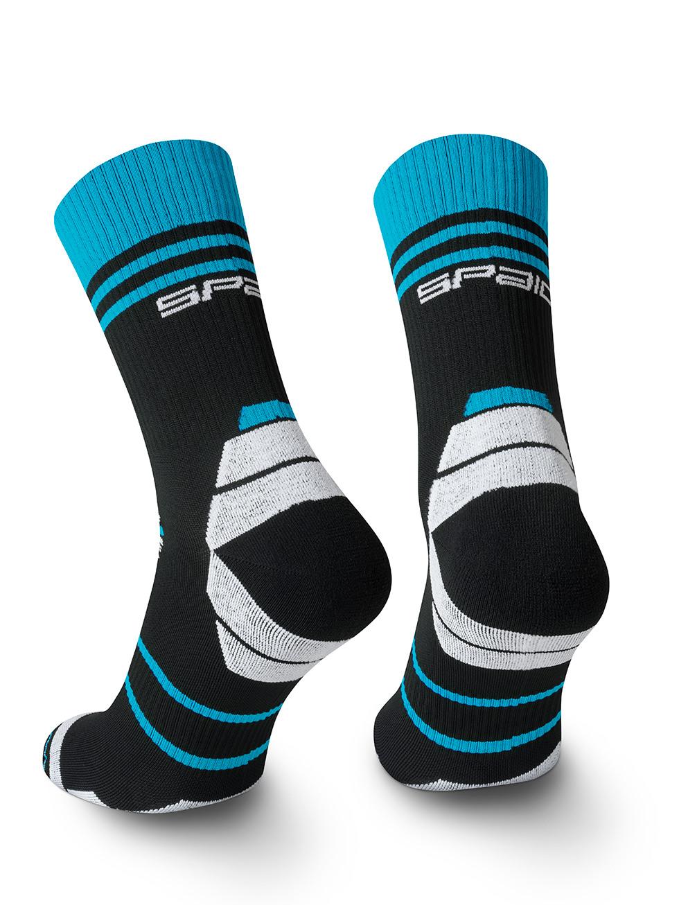 Spaio SPAIO CALZINI DA CORSA POWERFUL BLACK/WHITE/BLUE Nuova
