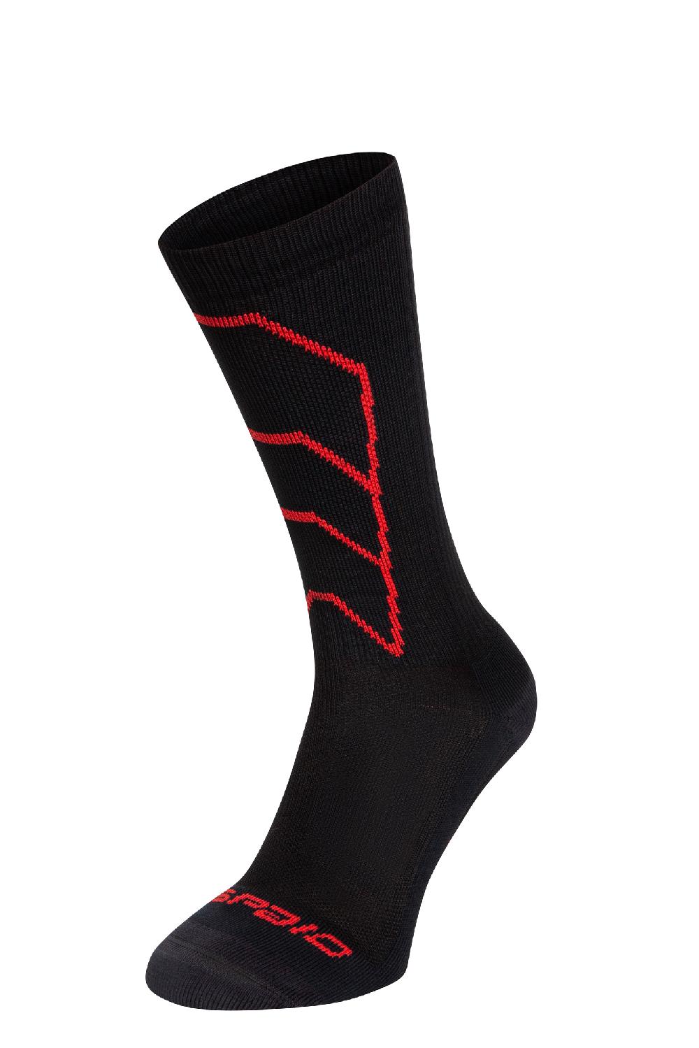 Spaio CALZE A COMPRESSIONE "RAPID" NERO/ROSSO Soddisfazione Garantita
